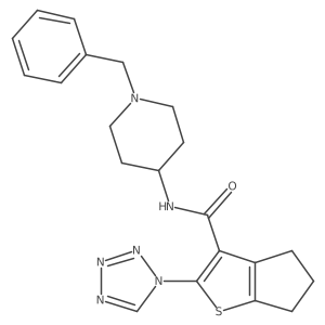 N-(1-benzylpiperidin-4-yl)-2-(1H-tetrazol-1-yl)-5,6-dihydro-4H-cyclopenta[b]thiophene-3-carboxamide结构式
