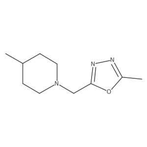 4-Methyl-1-[(5-methyl-1,3,4-oxadiazol-2-YL)methyl]piperidine Structure