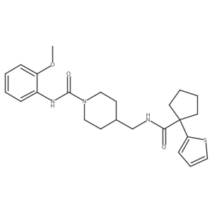 N-(2-methoxyphenyl)-4-((1-(thiophen-2-yl)cyclopentanecarboxamido)methyl)piperidine-1-carboxamide Structure