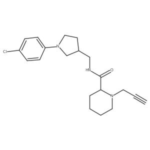 N-{[1-(4-chlorophenyl)pyrrolidin-3-yl]methyl}-1-(prop-2-yn-1-yl)piperidine-2-carboxamide结构式