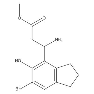 1H-Indene-4-propanoic acid, I(2)-amino-6-bromo-2,3-dihydro-5-hydroxy-, methyl ester, (I(2)S)-结构式