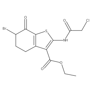 Ethyl 6-bromo-2-[(chloroacetyl)amino]-7-oxo-4,5,6,7-tetrahydro-1-benzothiophene-3-carboxylate Structure
