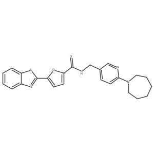 2-Furancarboxamide, 5-(2-benzothiazolyl)-N-[[6-(hexahydro-1H-azepin-1-yl)-3-pyridinyl]methyl]- Structure