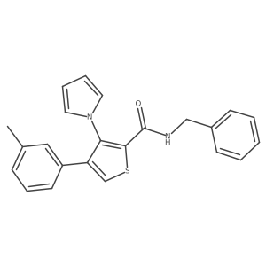 N-benzyl-4-(3-methylphenyl)-3-(1H-pyrrol-1-yl)thiophene-2-carboxamide Structure