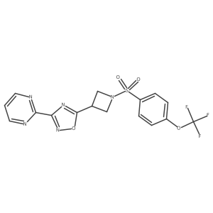 3-(Pyrimidin-2-yl)-5-(1-((4-(trifluoromethoxy)phenyl)sulfonyl)azetidin-3-yl)-1,2,4-oxadiazole Structure