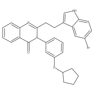2-[2-(5-Bromo-1H-indol-3-yl)-ethyl]-3-(3-cyclopentyloxy-phenyl)-3H-quinazolin-4-one Structure