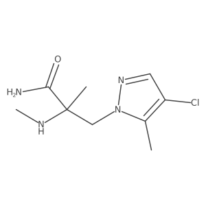 3-(4-Chloro-5-methyl-1h-pyrazol-1-yl)-2-methyl-2-(methylamino)propanamide结构式
