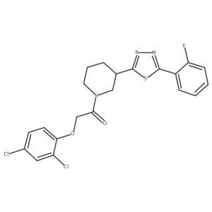 2-(2,4-Dichlorophenoxy)-1-(3-(5-(2-fluorophenyl)-1,3,4-thiadiazol-2-yl)piperidin-1-yl)ethanone Structure