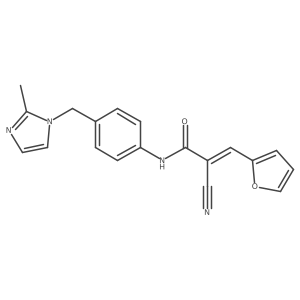 (Z)-2-cyano-3-(furan-2-yl)-N-[4-[(2-methylimidazol-1-yl)methyl]phenyl]prop-2-enamide Structure
