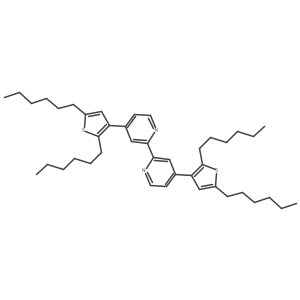 4-(2,5-Dihexylthiophen-3-yl)-2-[4-(2,5-dihexylthiophen-3-yl)pyridin-2-yl]pyridine结构式