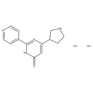 2-(Pyridin-4-yl)-6-(pyrrolidin-3-yl)pyrimidin-4-ol dihydrochloride结构式