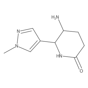 (5S)-5-amino-6-(1-methyl-1H-pyrazol-4-yl)piperidin-2-one结构式