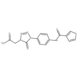 N-(4-(4-(2-amino-2-oxoethyl)-5-oxo-4,5-dihydro-1H-tetrazol-1-yl)phenyl)thiophene-3-carboxamide结构式