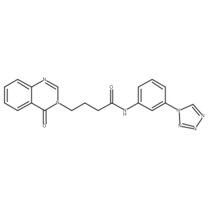 O=C(CCCn1cnc2ccccc2c1=O)Nc1cccc(-n2cnnn2)c1结构式