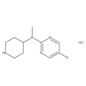 5-fluoro-N-methyl-N-(piperidin-4-yl)pyrimidin-2-amine hydrochloride结构式