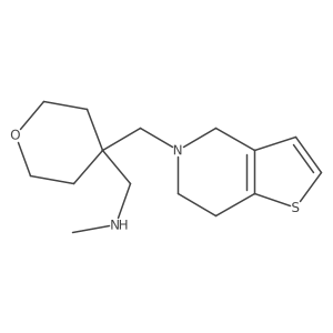 2H-Pyran-4-methanamine, 4-[(6,7-dihydrothieno[3,2-c]pyridin-5(4H)-yl)methyl]tetrahydro-N-methyl-结构式