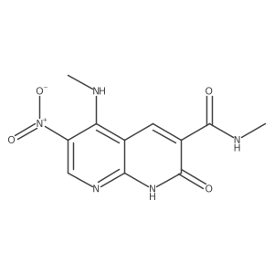 1,2-Dihydro-N-methyl-5-(methylamino)-6-nitro-2-oxo-1,8-naphthyridine-3-carboxamide Structure