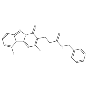 3-(10-fluoro-2-methyl-4-oxo-10aH-pyrimido[1,2-b]indazol-3-yl)-N-(pyridin-3-ylmethyl)propanamide结构式
