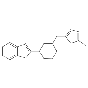2-{1-[(5-Methyl-1,3,4-oxadiazol-2-yl)methyl]piperidin-3-yl}-1,3-benzoxazole Structure
