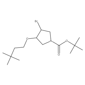 Tert-butyl 3-bromo-4-(3,3-dimethylbutoxy)pyrrolidine-1-carboxylate Structure