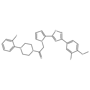 2-{2-[3-(3-Fluoro-4-methoxyphenyl)-1,2,4-oxadiazol-5-YL]-1H-pyrrol-1-YL}-1-[4-(2-fluorophenyl)piperazin-1-YL]ethan-1-one结构式