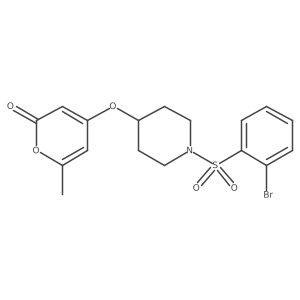 4-((1-((2-bromophenyl)sulfonyl)piperidin-4-yl)oxy)-6-methyl-2H-pyran-2-one Structure