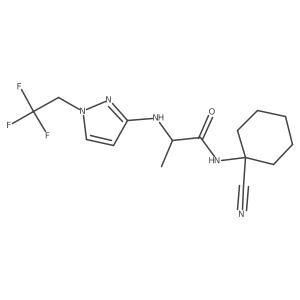 N-(1-cyanocyclohexyl)-2-{[1-(2,2,2-trifluoroethyl)-1H-pyrazol-3-yl]amino}propanamide结构式