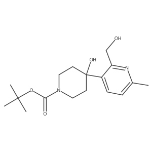 Tert-butyl 4-hydroxy-4-(2-(hydroxymethyl)-6-methylpyridin-3-yl)piperidine-1-carboxylate结构式