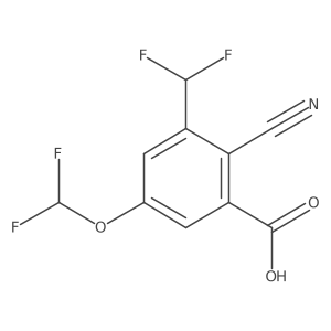 2-Cyano-5-(difluoromethoxy)-3-(difluoromethyl)benzoic acid结构式