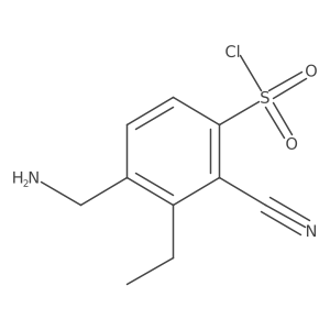 4-(Aminomethyl)-2-cyano-3-ethylbenzene-1-sulfonyl chloride Structure