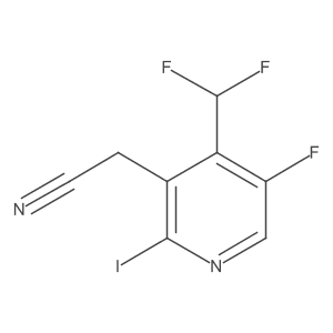 2-(4-(Difluoromethyl)-5-fluoro-2-iodopyridin-3-yl)acetonitrile Structure