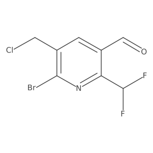 6-Bromo-5-(chloromethyl)-2-(difluoromethyl)nicotinaldehyde Structure