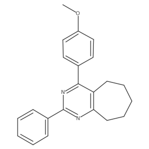 2-Phenyl-4-(4-methoxyphenyl)-5,6,7,8,9-pentahydro-cycloheptapyrimidine结构式
