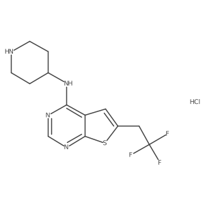 N-(piperidin-4-yl)-6-(2,2,2-trifluoroethyl)thieno[2,3-d]pyrimidin-4-amine hydrochloride Structure