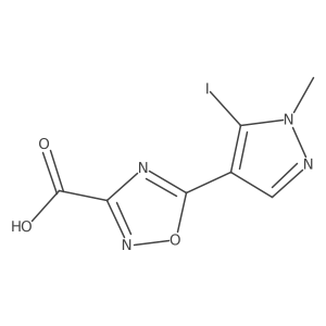 5-(5-Iodo-1-methyl-1H-pyrazol-4-yl)-1,2,4-oxadiazole-3-carboxylic acid Structure