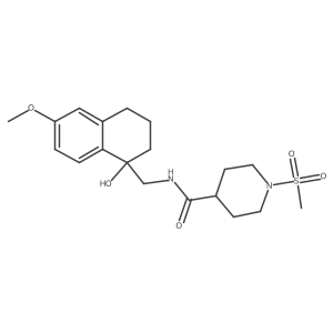 N-[(1-hydroxy-6-methoxy-1,2,3,4-tetrahydronaphthalen-1-yl)methyl]-1-methanesulfonylpiperidine-4-carboxamide结构式