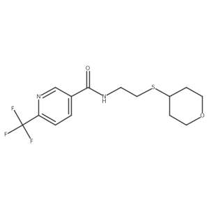 N-(2-((tetrahydro-2H-pyran-4-yl)thio)ethyl)-6-(trifluoromethyl)nicotinamide结构式