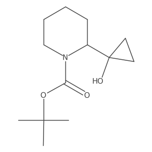 Tert-butyl (R)-2-(1-hydroxycyclopropyl)piperidine-1-carboxylate Structure