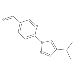 6-[4-(propan-2-yl)-1H-pyrazol-1-yl]pyridine-3-carbaldehyde结构式