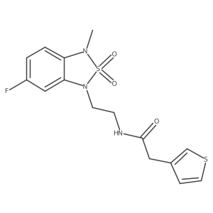 N-(2-(6-fluoro-3-methyl-2,2-dioxidobenzo[c][1,2,5]thiadiazol-1(3H)-yl)ethyl)-2-(thiophen-3-yl)acetamide Structure