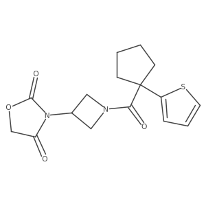 3-(1-(1-(Thiophen-2-yl)cyclopentanecarbonyl)azetidin-3-yl)oxazolidine-2,4-dione Structure