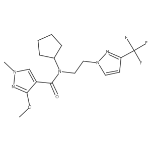 N-cyclopentyl-3-methoxy-1-methyl-N-{2-[3-(trifluoromethyl)-1H-pyrazol-1-yl]ethyl}-1H-pyrazole-4-carboxamide Structure