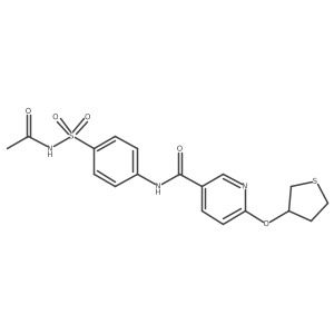 N-(4-(N-acetylsulfamoyl)phenyl)-6-((tetrahydrothiophen-3-yl)oxy)nicotinamide Structure