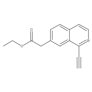 Ethyl 2-(1-ethynylisoquinolin-7-yl)acetate结构式