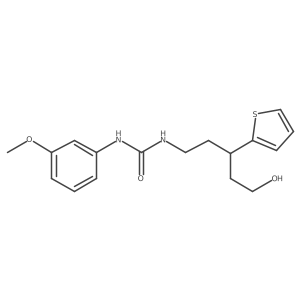 3-[5-Hydroxy-3-(thiophen-2-yl)pentyl]-1-(3-methoxyphenyl)urea结构式