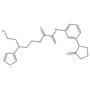 N-[5-hydroxy-3-(thiophen-3-yl)pentyl]-N'-[3-(2-oxopyrrolidin-1-yl)phenyl]ethanediamide结构式