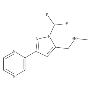 1-(1-(difluoromethyl)-3-(pyrazin-2-yl)-1H-pyrazol-5-yl)-N-methylmethanamine Structure