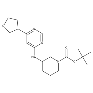 Tert-butyl 3-{[6-(oxolan-3-yl)pyrimidin-4-yl]amino}piperidine-1-carboxylate结构式