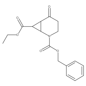 rel-2-Benzyl 7-ethyl (1R,6R*,7R*)-5-oxo-2-azabicyclo[4.1.0]heptane-2,7-dicarboxylate Structure
