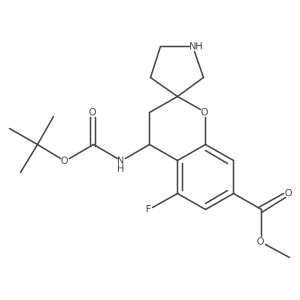 Methyl 4-{[(tert-butoxy)carbonyl]amino}-5-fluoro-3,4-dihydrospiro[1-benzopyran-2,3'-pyrrolidine]-7-carboxylate Structure
